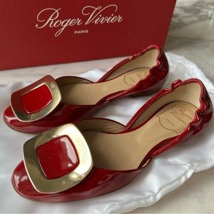 Roger Vivier Chips Flats Red Patent Leather